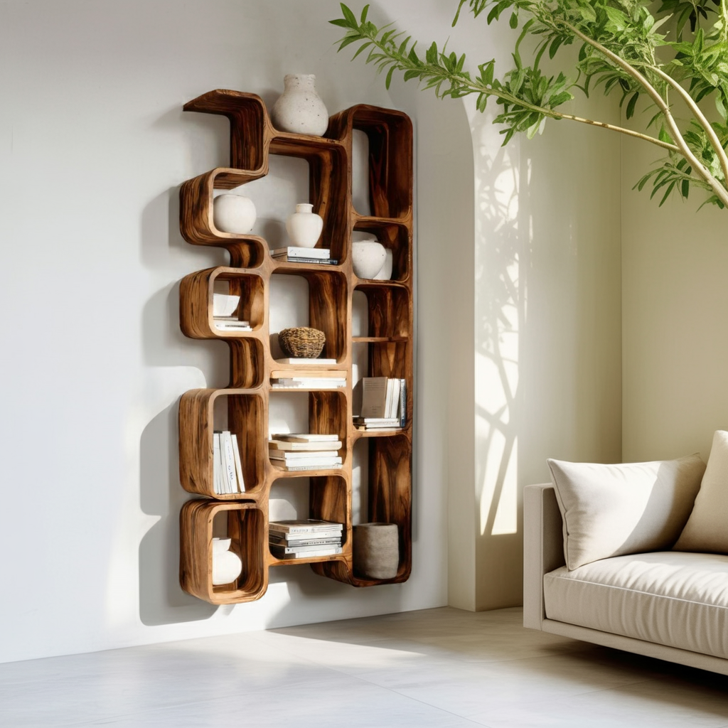 Modern Bookshelf With Integrated Compartments For Living Room Lynnsnail
