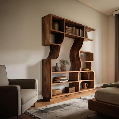 Artisan Carved Bookshelf For Modern Interior Lynnsnail