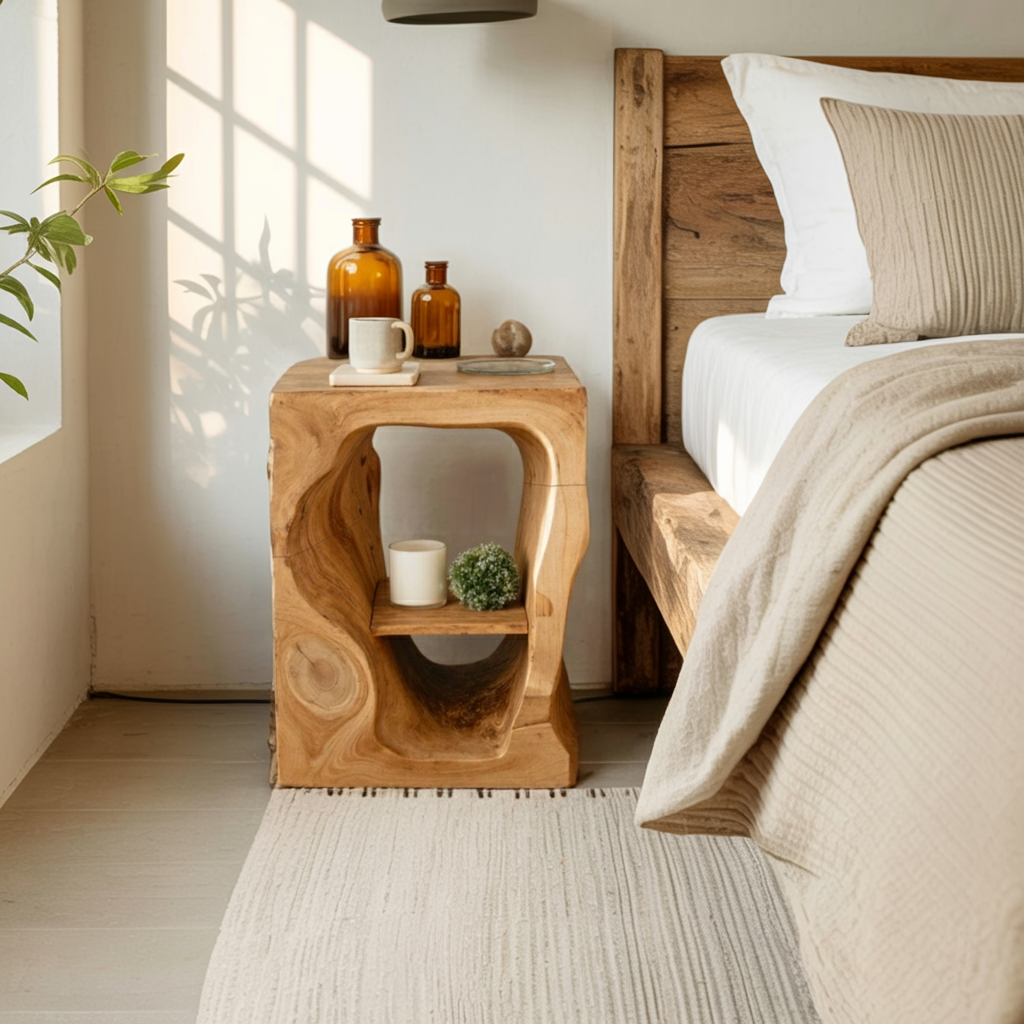 Mid Century Wooden Nightstand For Chic Bedroom Set Lynnsnail