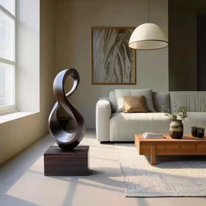 Farmhouse Large Wooden Sculpture For Living Room Accent Lynnsnail
