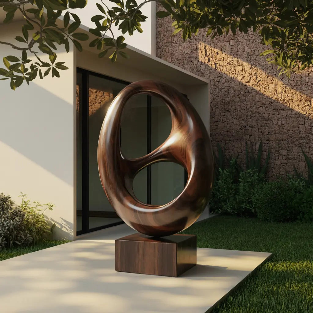 Farmhouse Abstract Wood Garden Sculpture For Yard Decor Lynnsnail