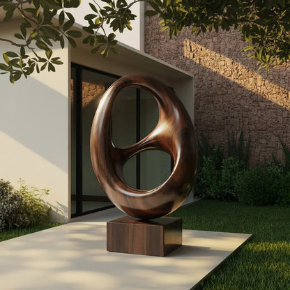 Farmhouse Abstract Wood Garden Sculpture For Yard Decor Lynnsnail