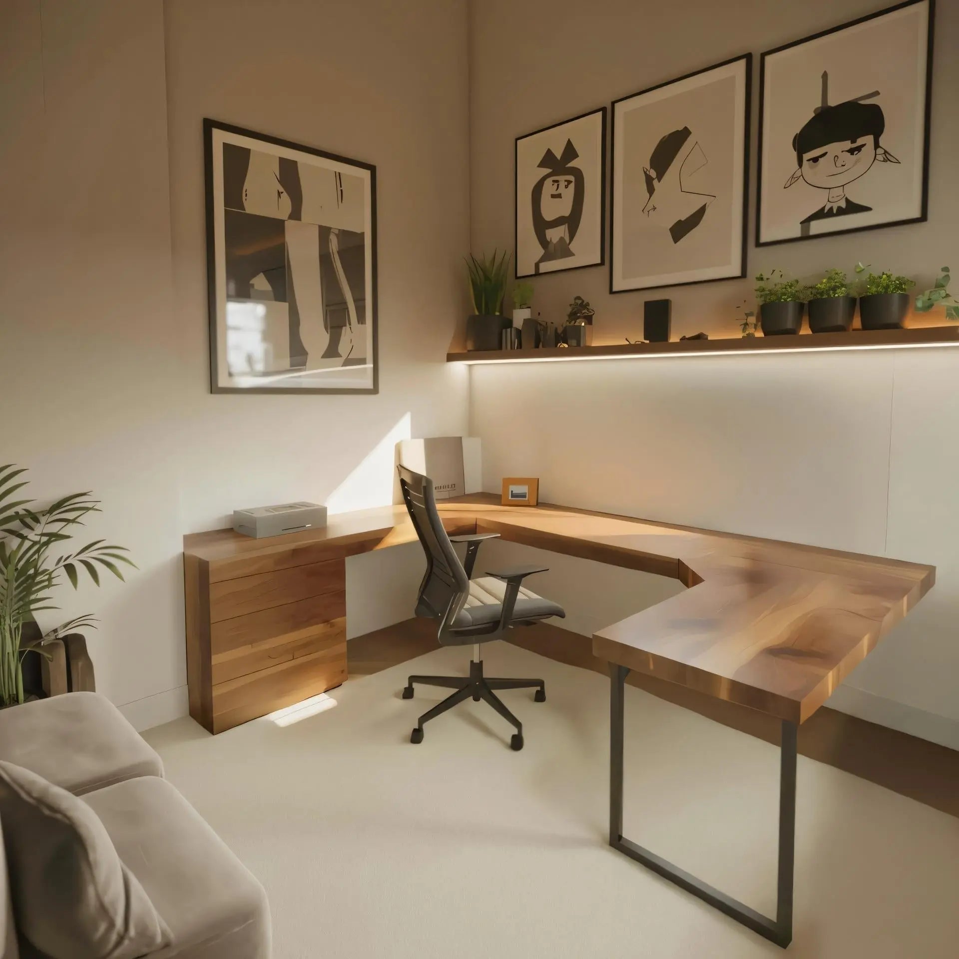 Modern U Shaped Desk For Home Office Use Lynnsnail