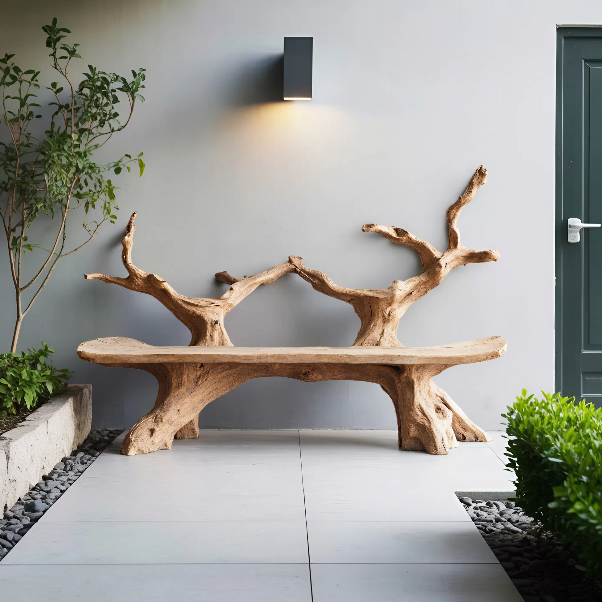 Mid Century Live Edge Bench For Elegant Patio Lynnsnail