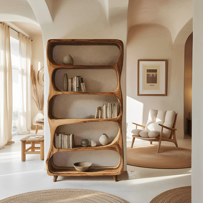 Handcrafted Bookshelf With Open Shelving Unit For Living Room Lynnsnail