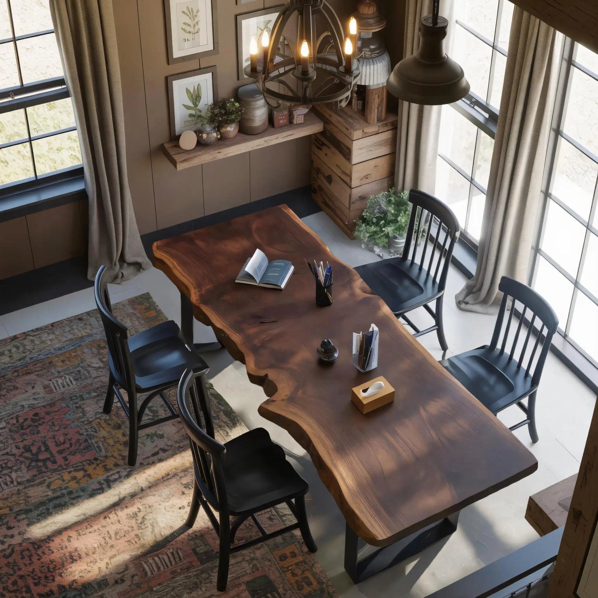 Rustic Live Edge Conference Table For Modern Office Lynnsnail