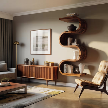 Handcrafted Vertical Wall Bookshelf For Living Or Bedroom Lynnsnail