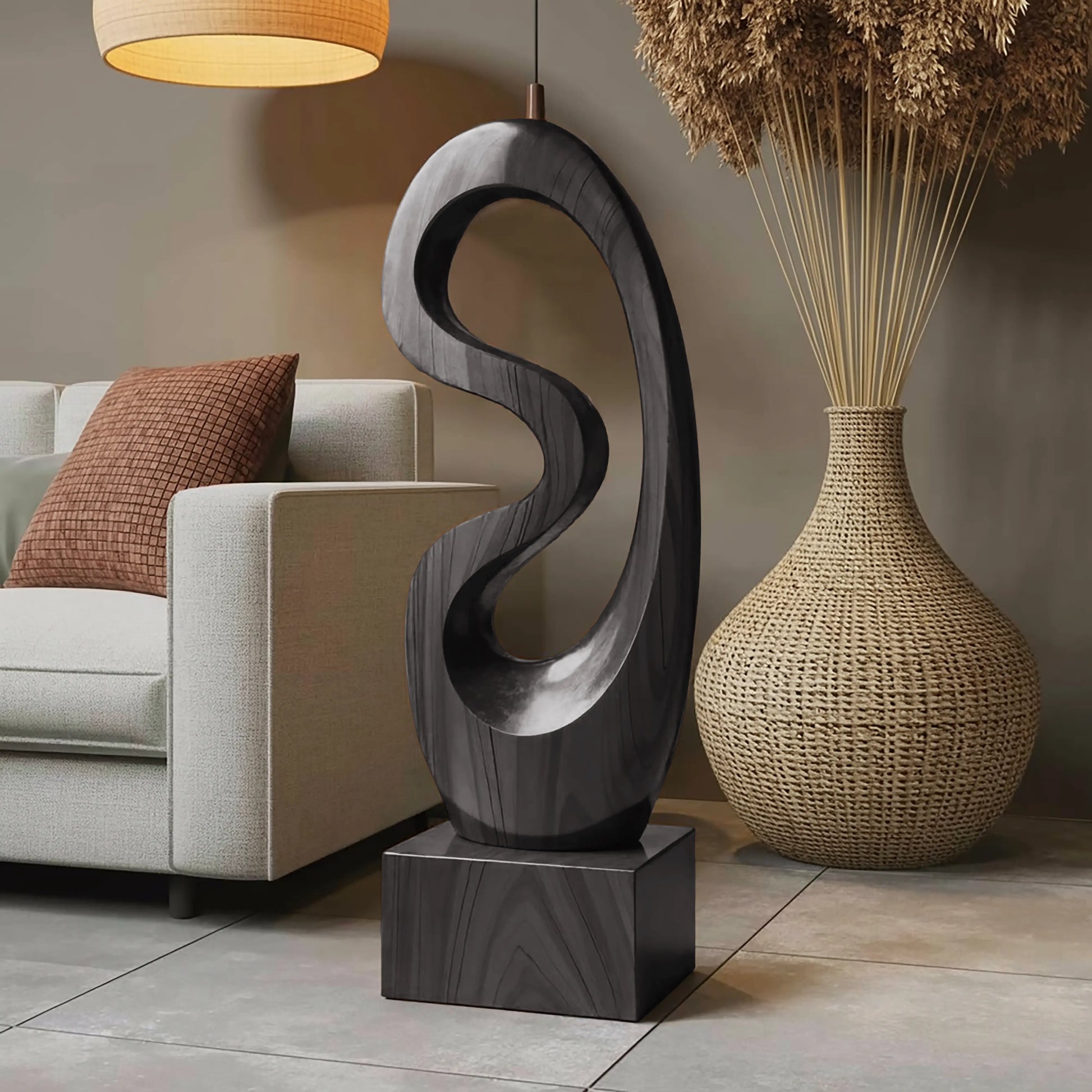 Rustic Solid Wood Abstract Statue For Interior Design Lynnsnail