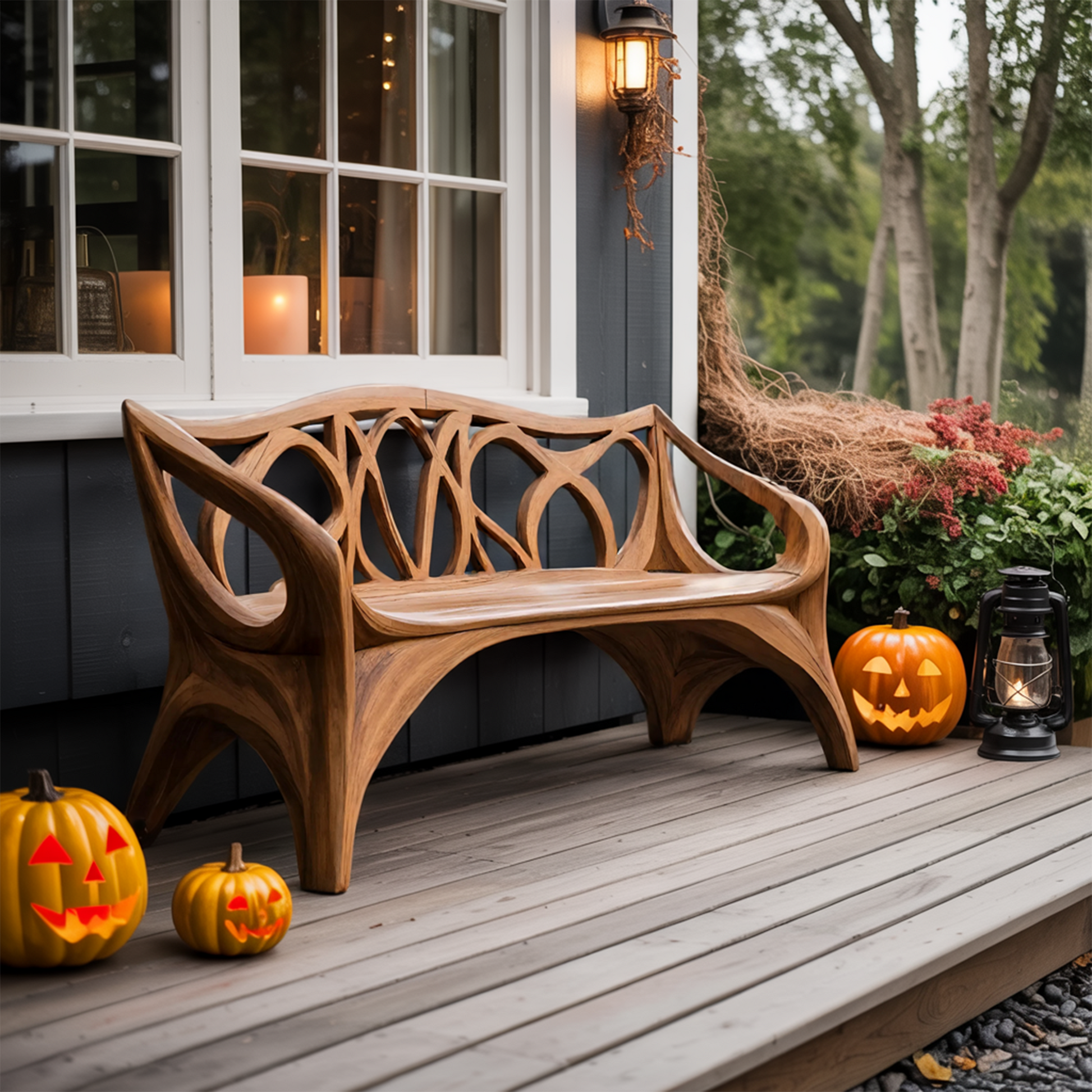 Mid Century Wooden Bench For Outdoor Furniture And Patio Decor Lynnsnail