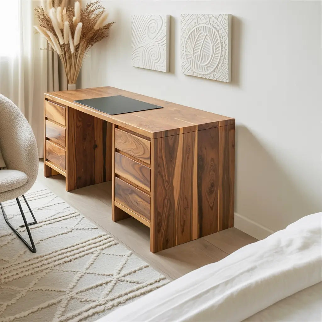Modern Desk With Drawers Minimalist Office Table For Home Study And Workspace Lynnsnail