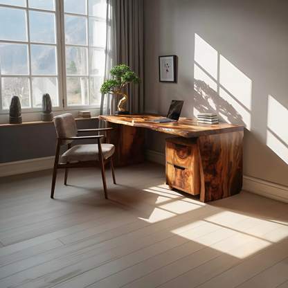 Mid Century Desk Corner Work Desk For Study Area Lynnsnail