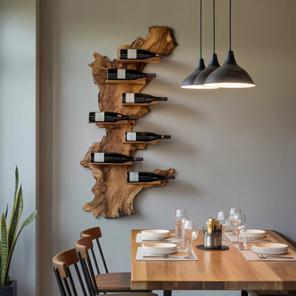 Modern Live Edge Wine Holder For Living Room Furniture Decor Lynnsnail