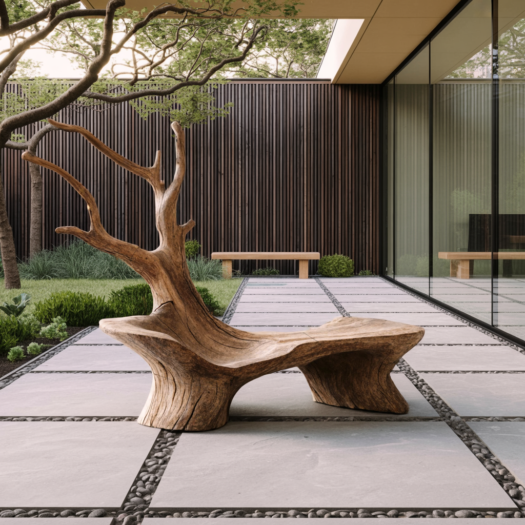 Mid Century Branch Bench Outdoor Seating For Timeless Patio Comfort Lynnsnail