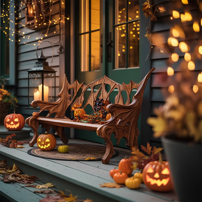 Mid Century Solid Wood Halloween Bench For Festive Outdoor Decor Lynnsnail
