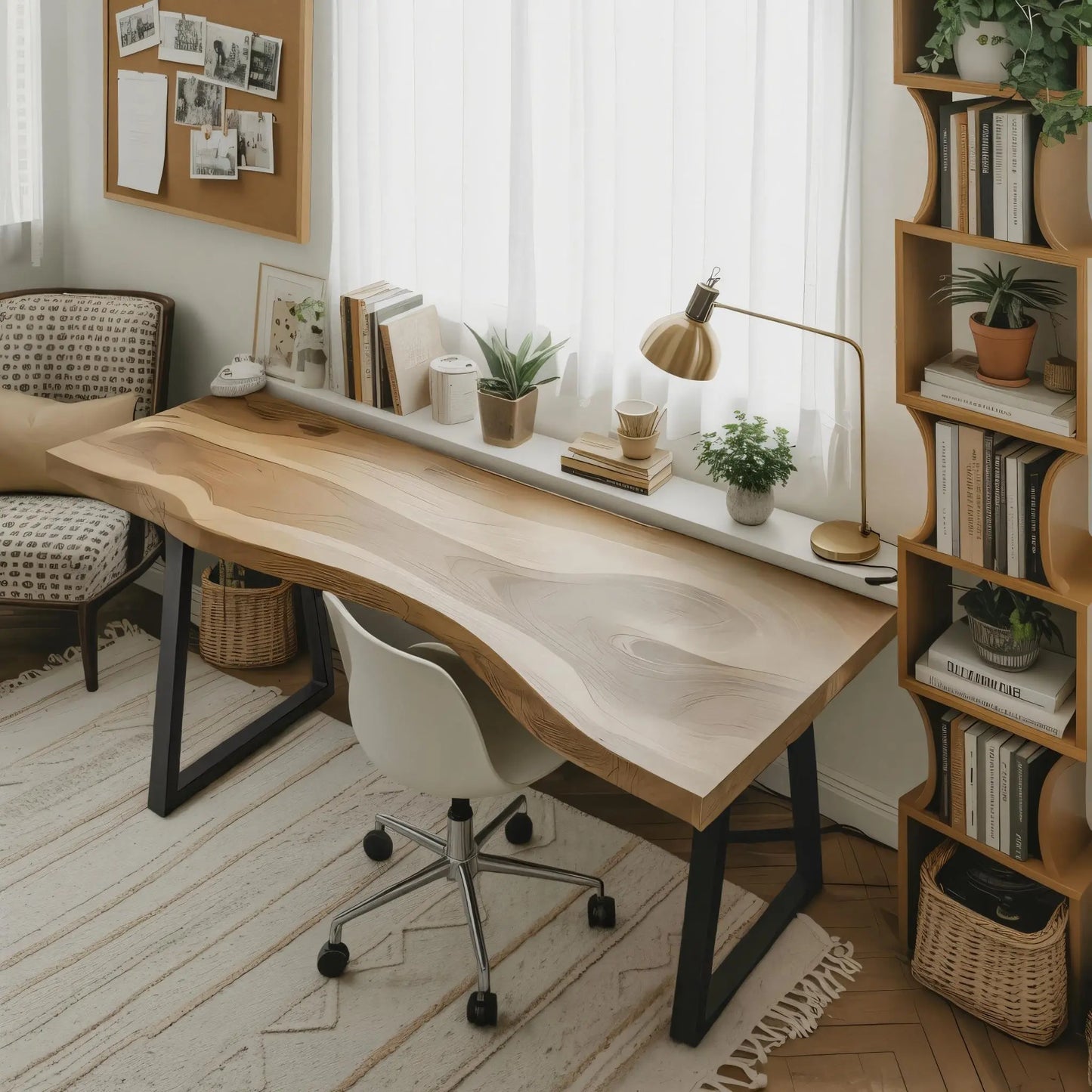 Modern Live Edge Desk For Minimalist Home Office Placement Lynnsnail