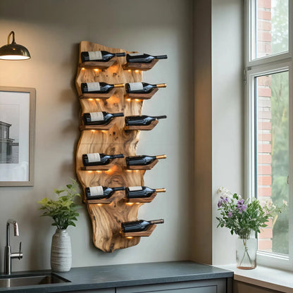 Farmhouse Live Edge Wine Holder For Living Room Furniture Lynnsnail