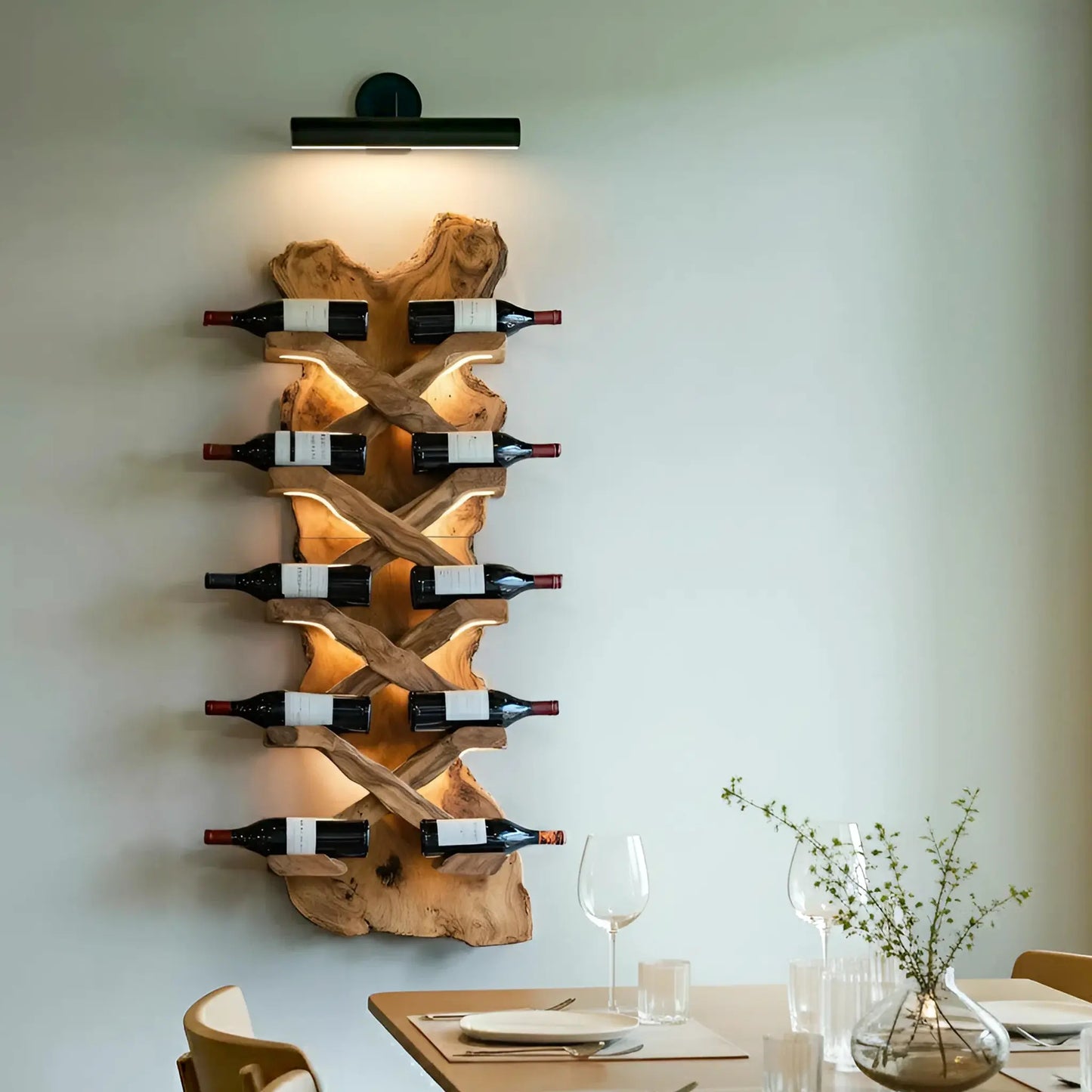 Handcrafted Solid Wood Wine Rack For Bar Decor And Storage Lynnsnail
