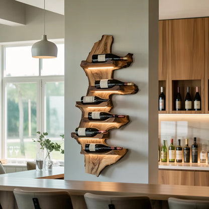 Farmhouse Live Edge Wine Holder For Entryway Furniture Decor Lynnsnail