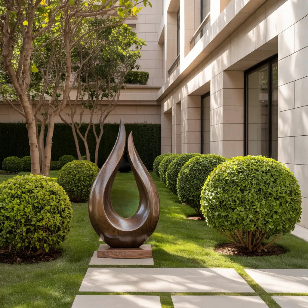 Handcrafted Solid Wood Abstract Decor Sculpture For Contemporary Interiors Lynnsnail