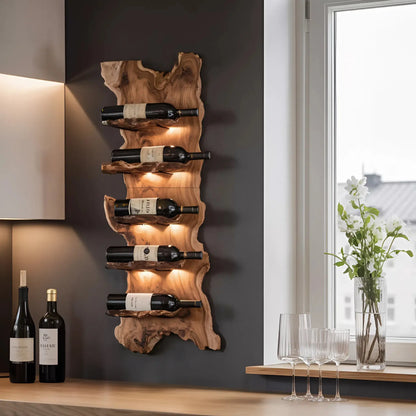 Modern Wooden Live Edge Wine Holder For Entryway Furniture Lynnsnail