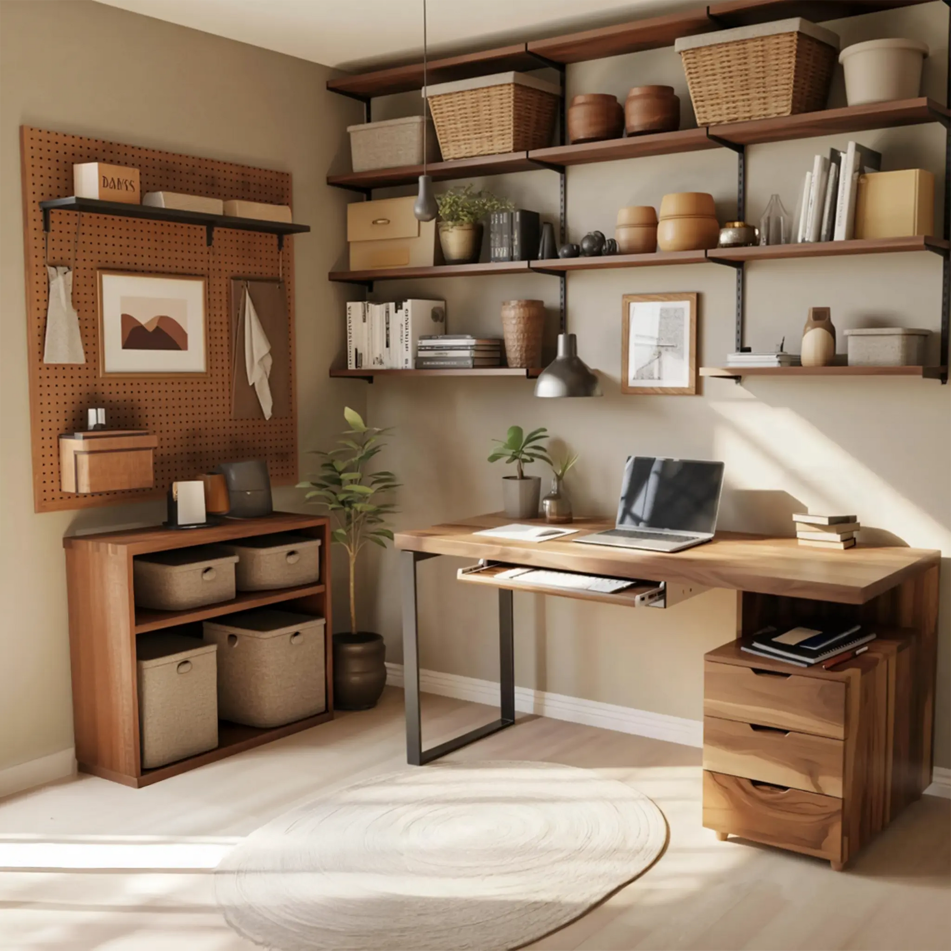 Contemporary Desk with Drawer For Home Office Workspace Lynnsnail
