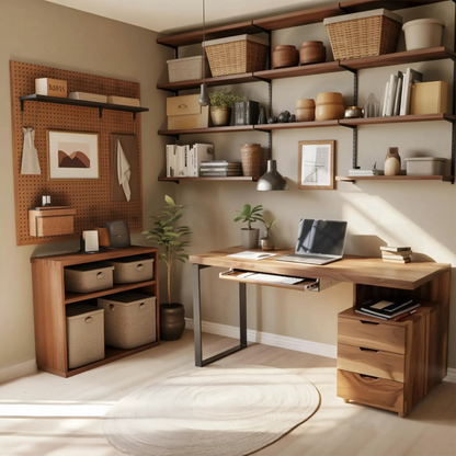 Contemporary Desk with Drawer For Home Office Workspace Lynnsnail