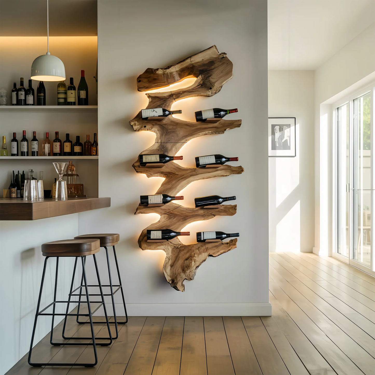 Modern Solid Wood Wine Rack For Living Room Furniture Design Lynnsnail