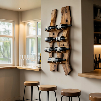 Handcrafted Wall Mount Wine Holder For Living Room Lynnsnail