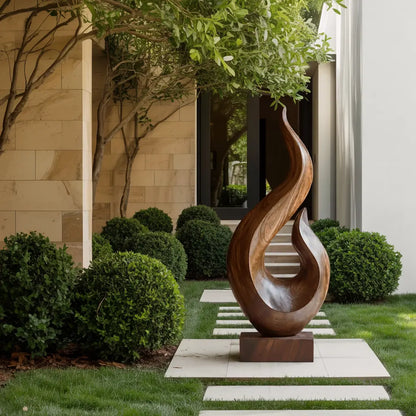 Handcrafted Abstract Wood Statue For Home Accent Lynnsnail