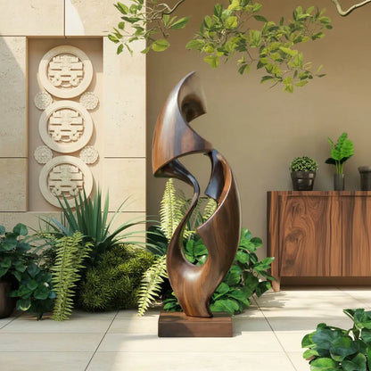 Rustic Abstract Sculpture For Office Decor Lynnsnail