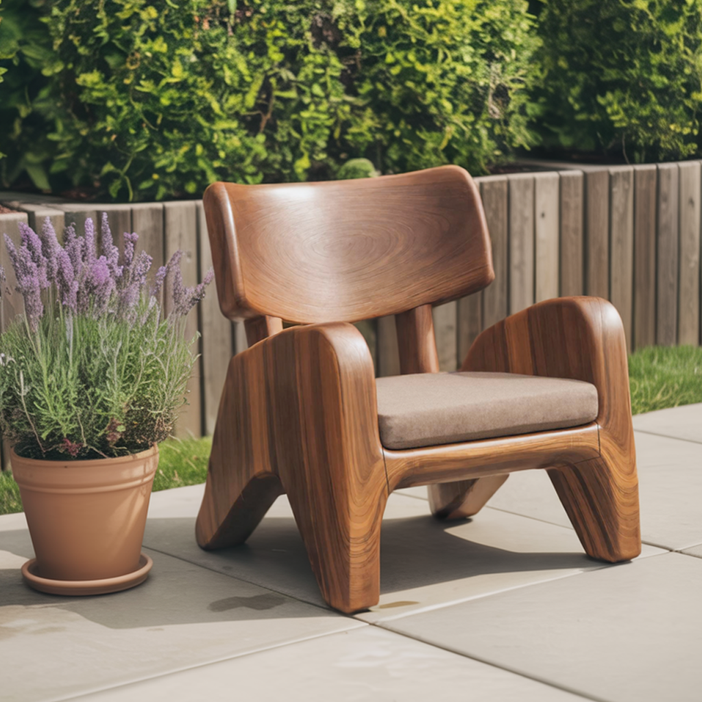 Contemporary Wooden Lounge Chair For Garden Or Reading Nook Lynnsnail