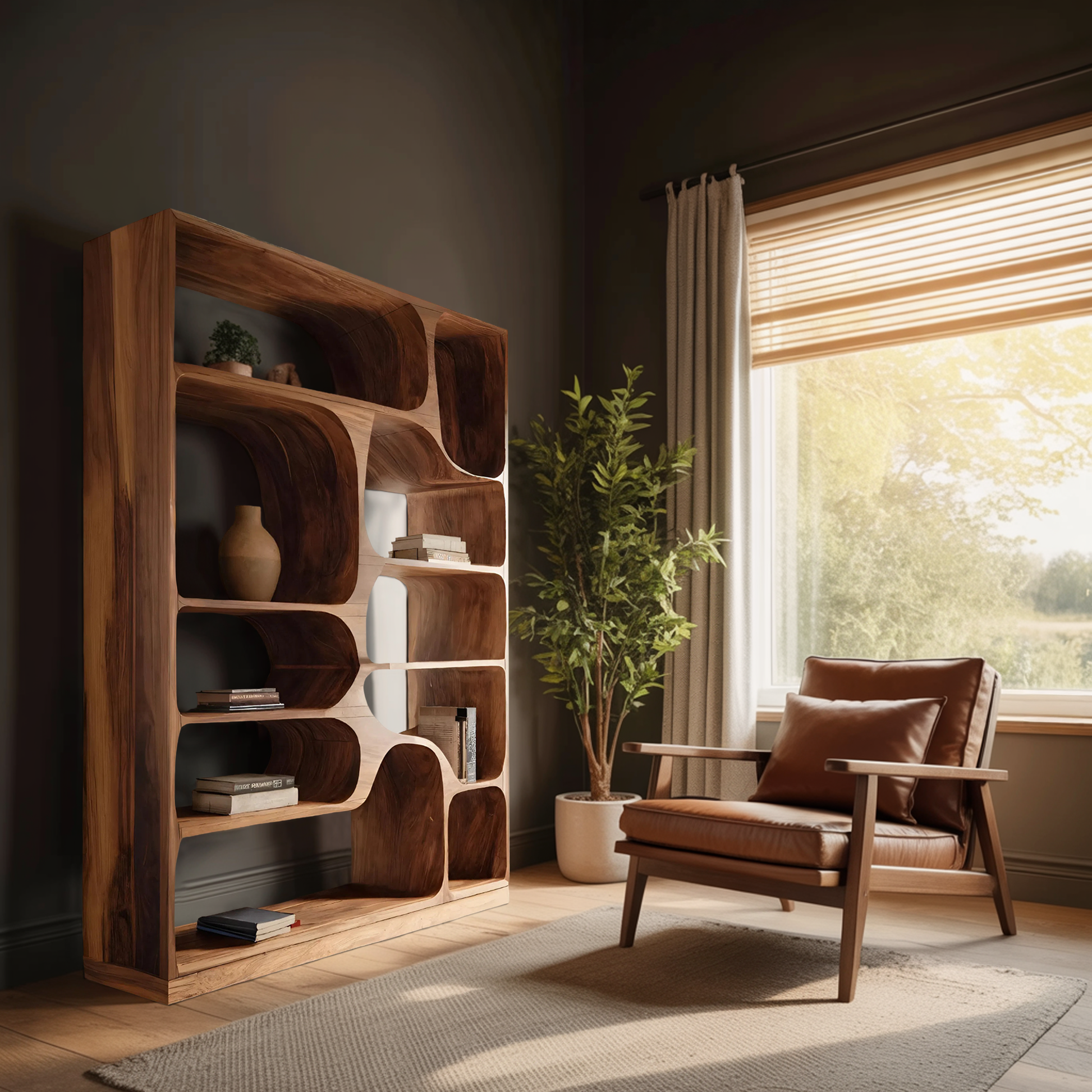 Artistic Bookcase For Living Room Or Bedroom Lynnsnail