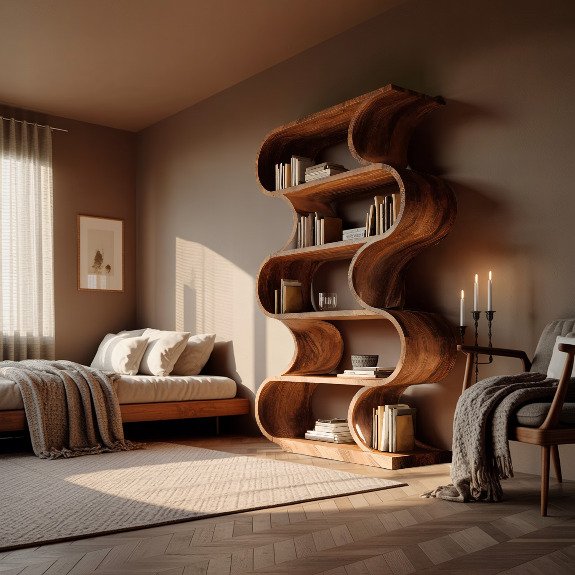 Minimal Wall Bookcase For Living Room Or Entryway Lynnsnail