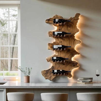 Mid Century Wooden Wine Rack For Bar Decor And Wine Storage Lynnsnail