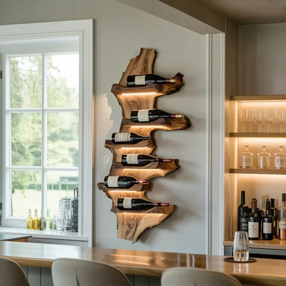 Farmhouse Live Edge Wine Holder For Entryway Furniture Decor Lynnsnail