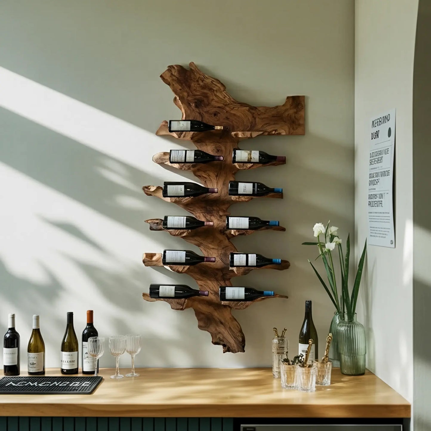 Handcrafted Live Edge Wine Holder For Luxury Furniture Decor Lynnsnail