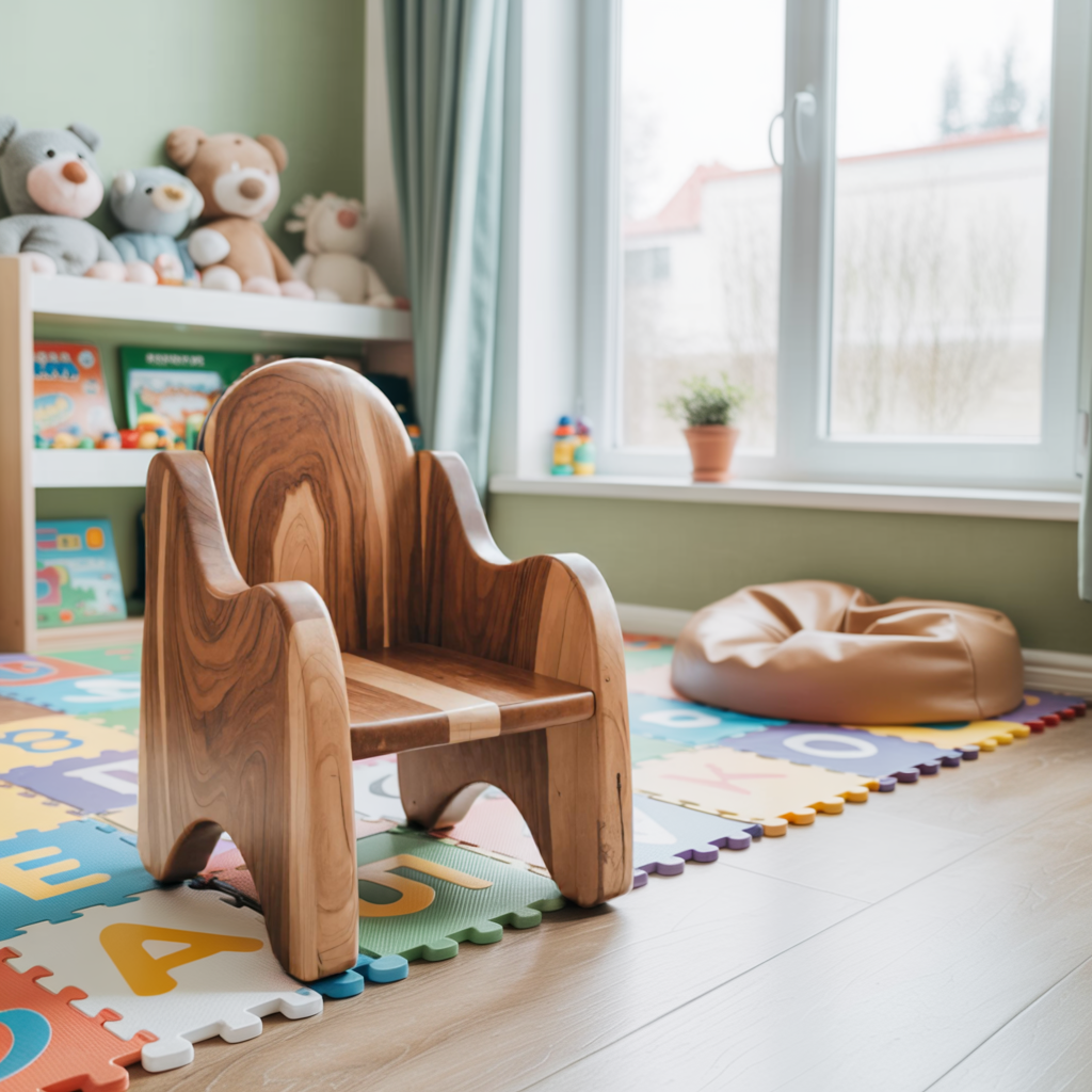 Montessori Wooden Toddler Chair For Playroom Or Minimalist Nursery Lynnsnail