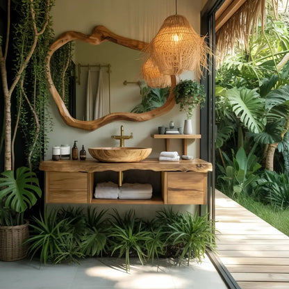 Natural Wood Floating Vanity For Bathroom Upgrade Lynnsnail