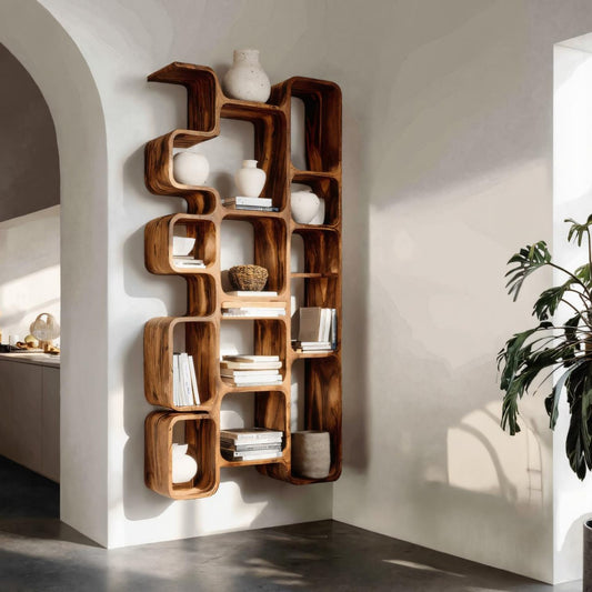 Modern Bookshelf With Integrated Compartments For Living Room Lynnsnail