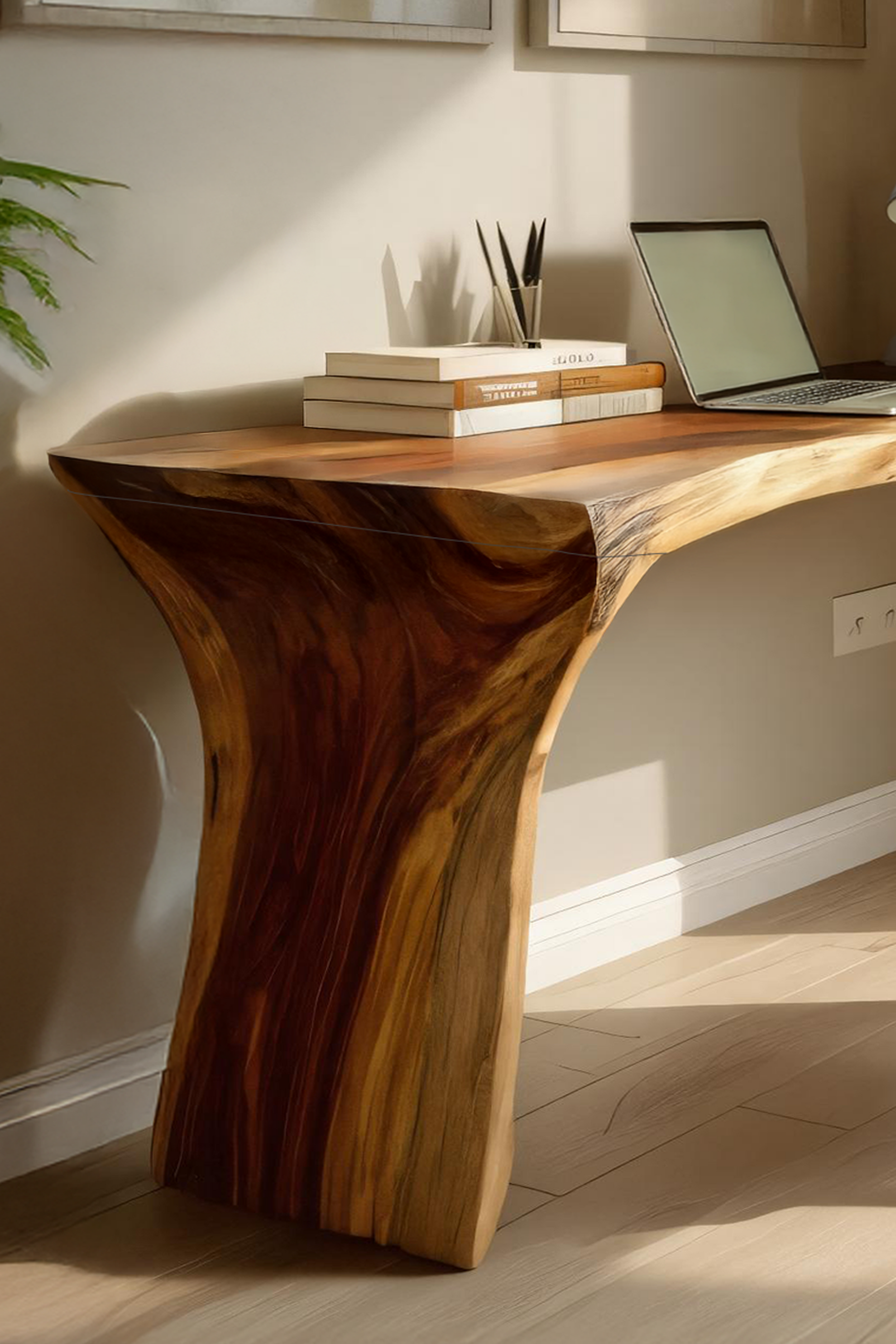 Handcrafted Live Edge Wood Desk For Home Studio Setup Lynnsnail