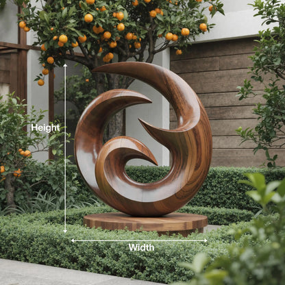 Farmhouse Abstract Wooden Sculpture For Living Room Lynnsnail