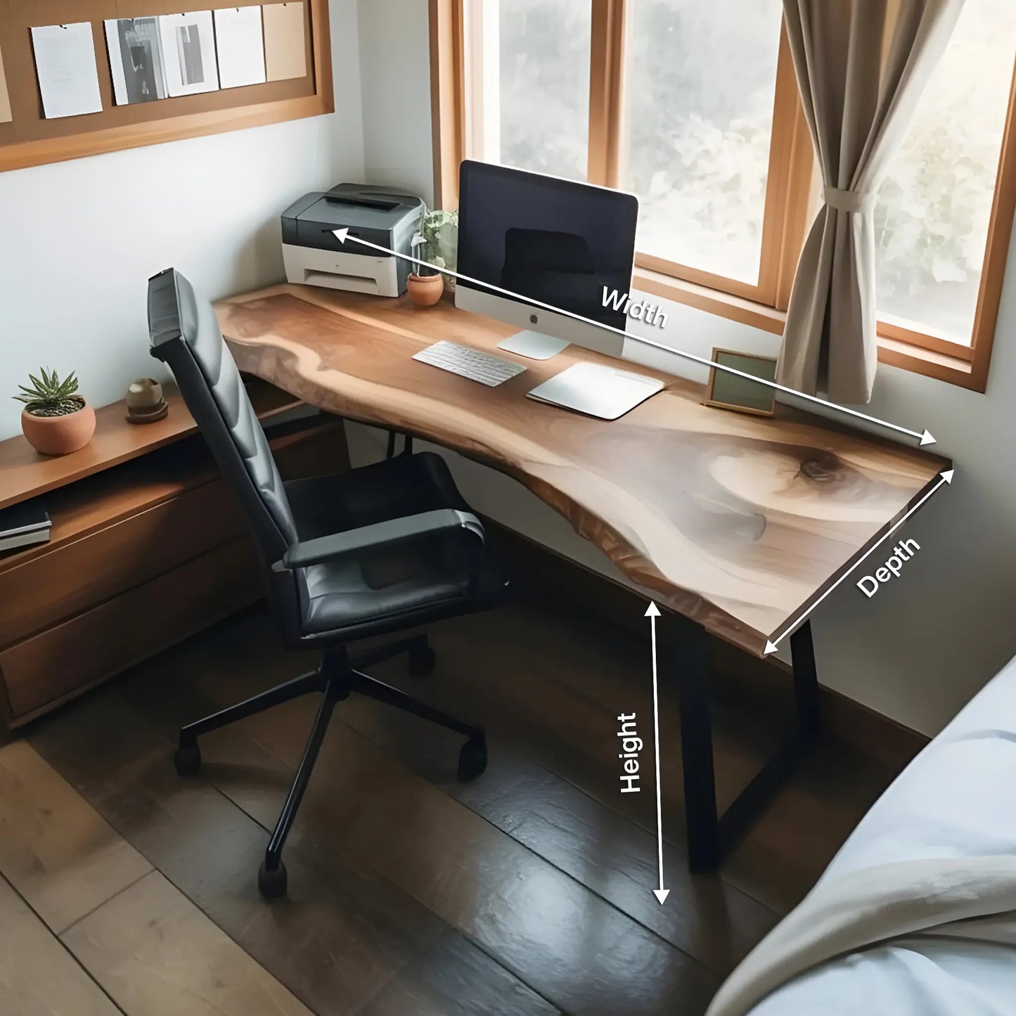 Modern Live Edge Desk For Minimalist Home Office Placement Lynnsnail