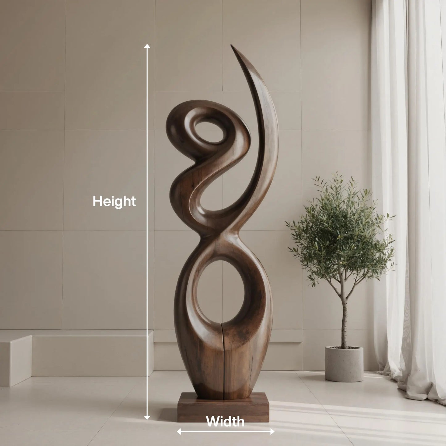 Handcrafted Wooden Abstract Sculpture For Living Room Lynnsnail