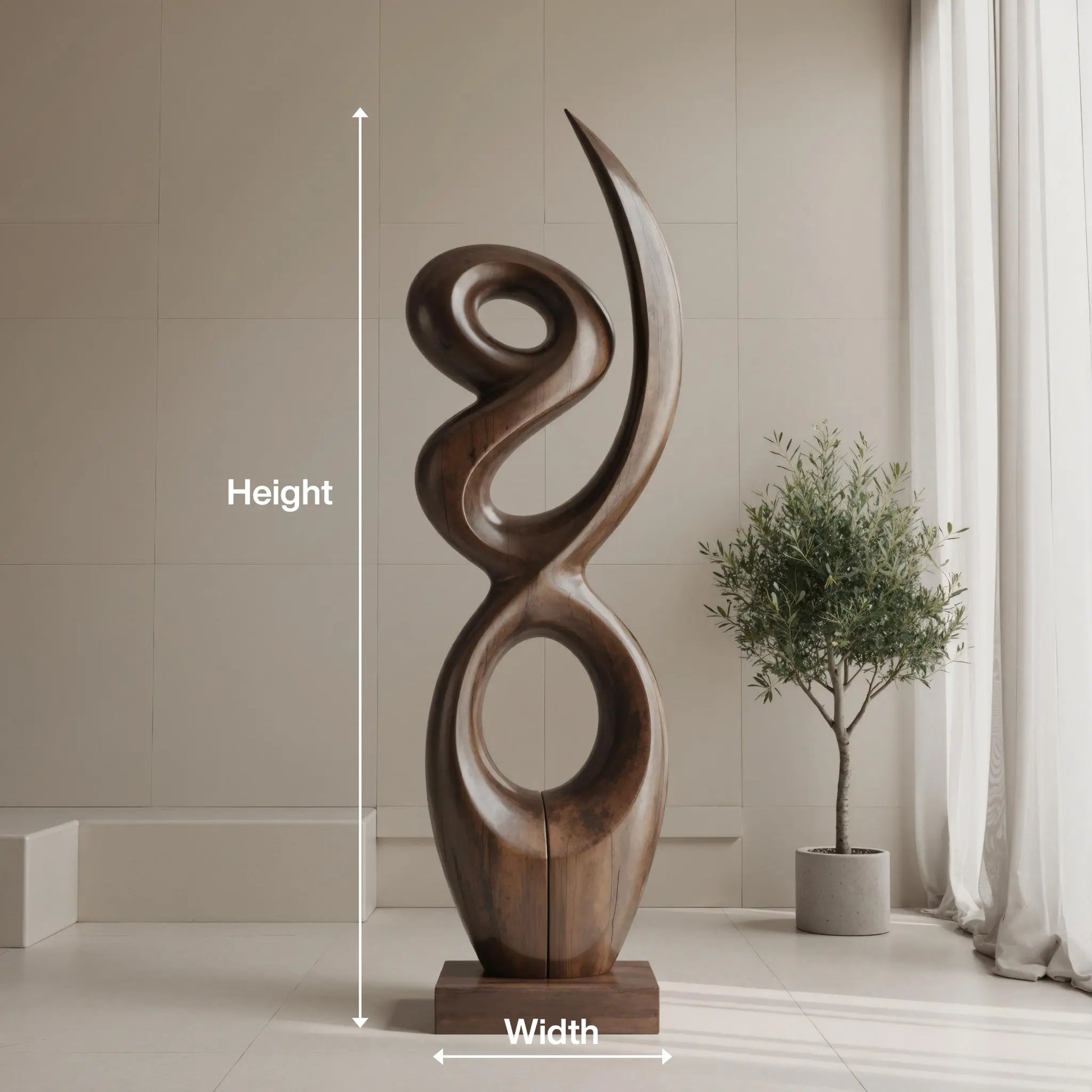 Handcrafted Wooden Abstract Sculpture For Living Room Lynnsnail