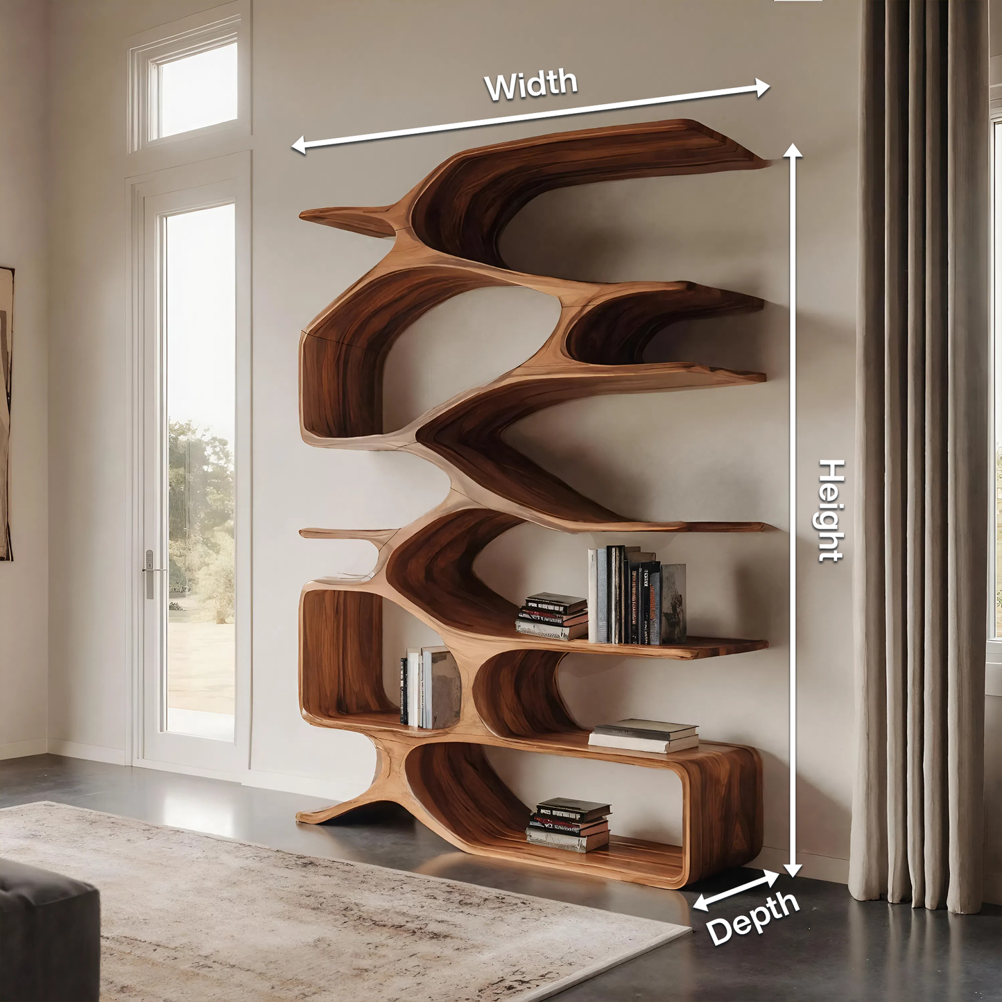Organic Sculptural Bookshelf For Living Decor Lynnsnail