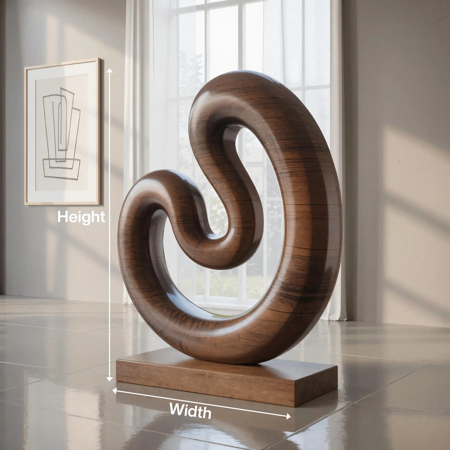 Farmhouse Large Twisted Spiral Floor Art For Contemporary Interiors Lynnsnail