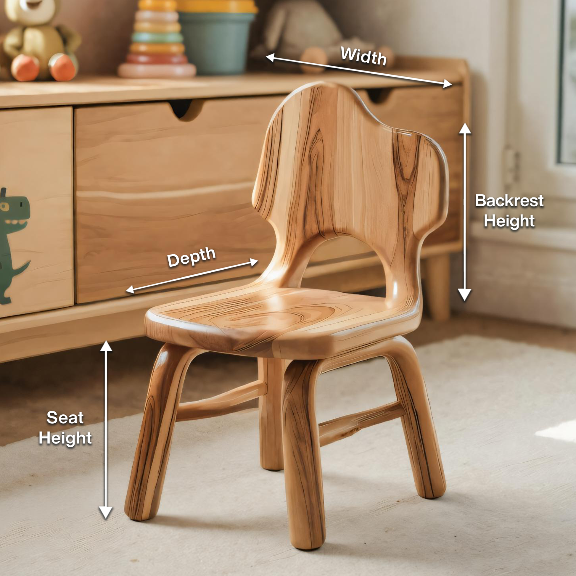 Montessori Toddler Chair With Cute Backrest For Playroom Nursery And Preschool Lynnsnail