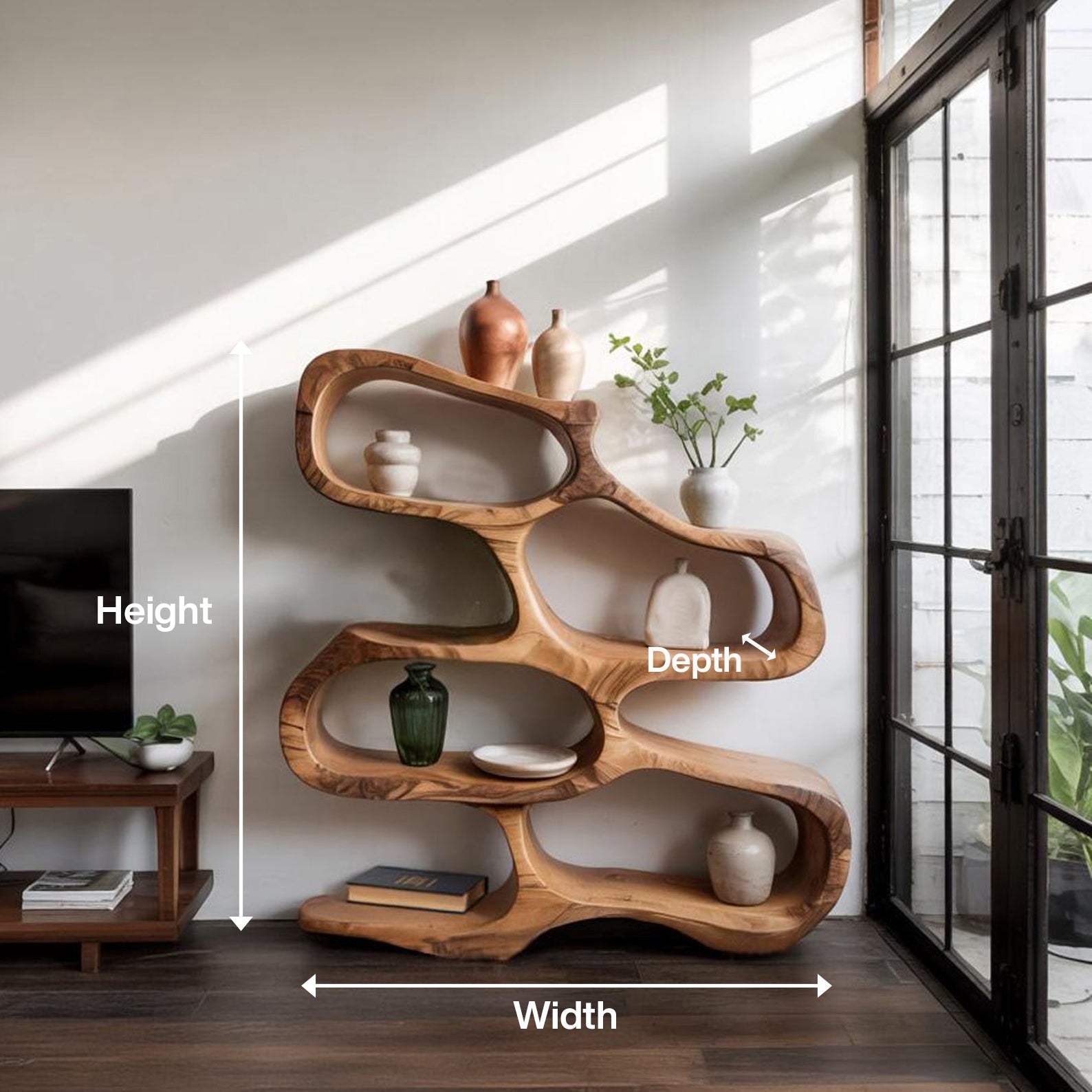 Sculptural Bookshelf For Living Room Or Office Lynnsnail