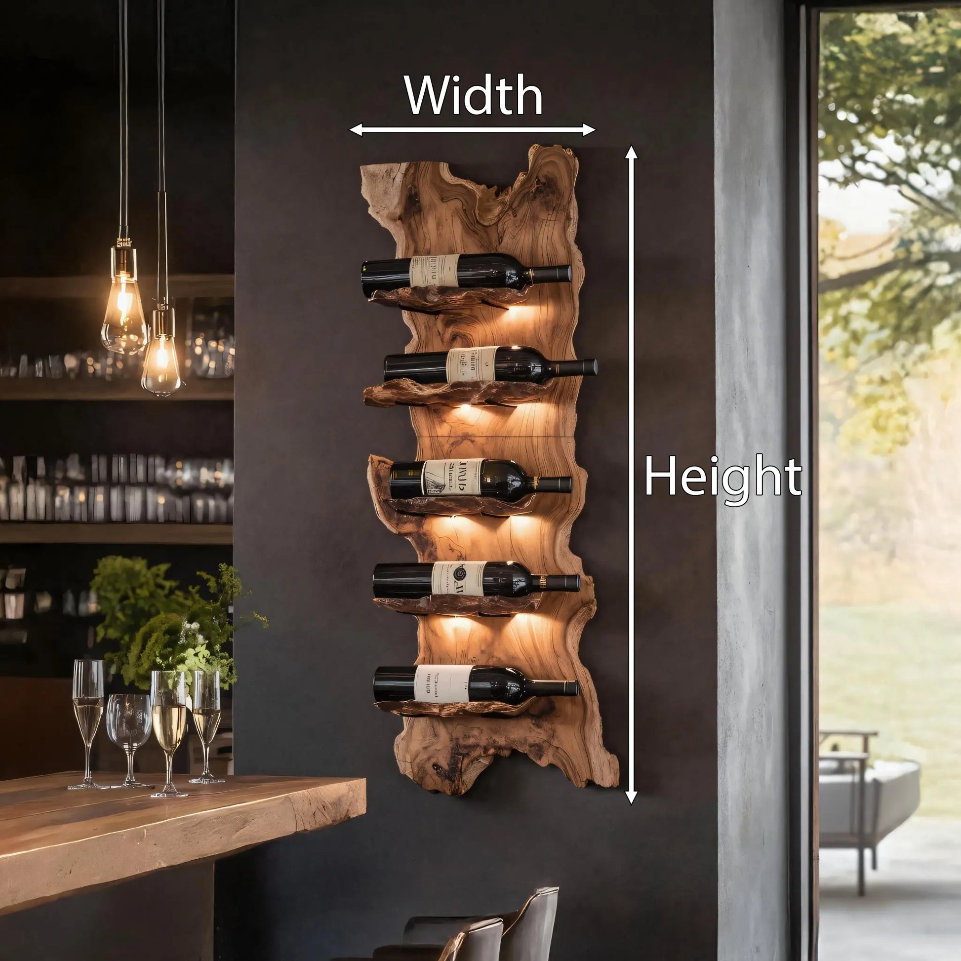 Modern Wooden Live Edge Wine Holder For Entryway Furniture Lynnsnail