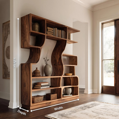 Artisan Carved Bookshelf For Modern Interior Lynnsnail